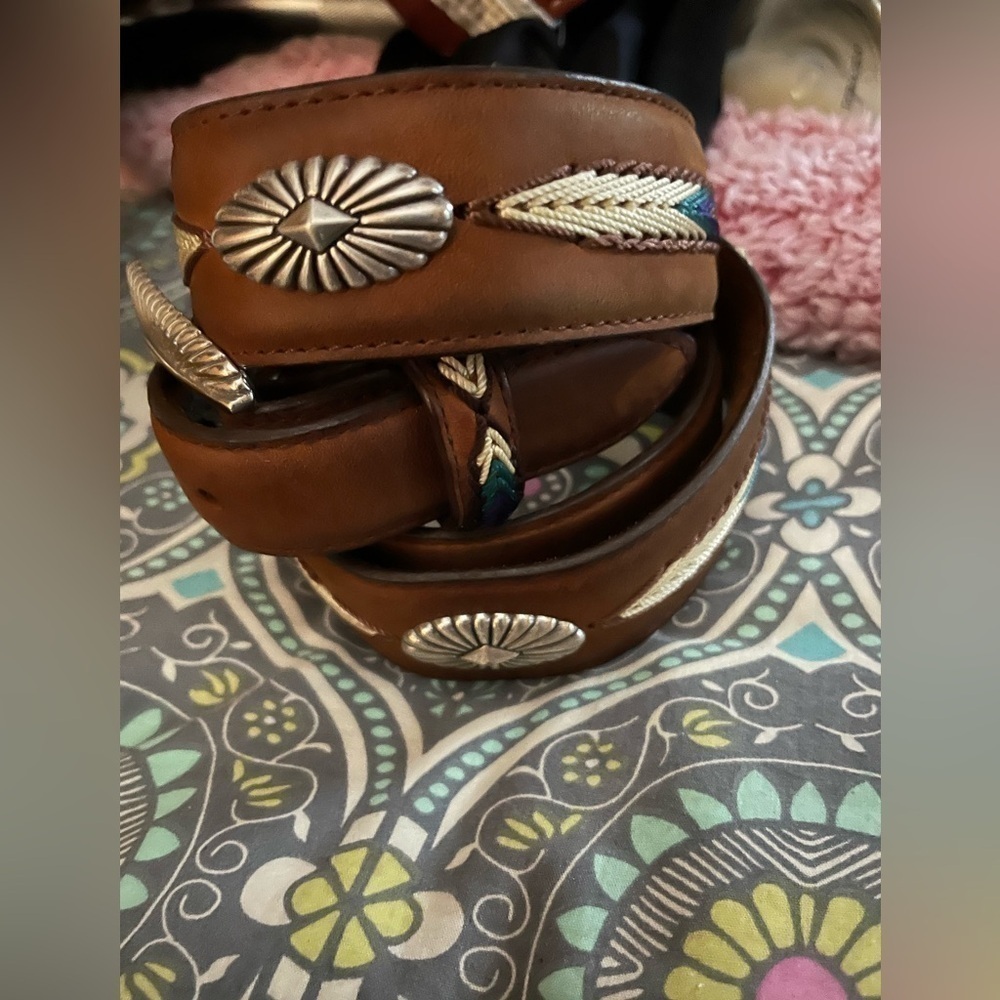 Tony Lama Mens The Duke Center Applique Brown Western Belt 40​​​​​​​​​​​​ - Picture 8 of 10